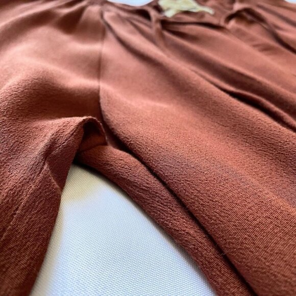 URBAN OUTFITTERS TERRA COTA BROWN TIERED SMOCKED PEASANT MAXI DRESS - S - Picture 7 of 10